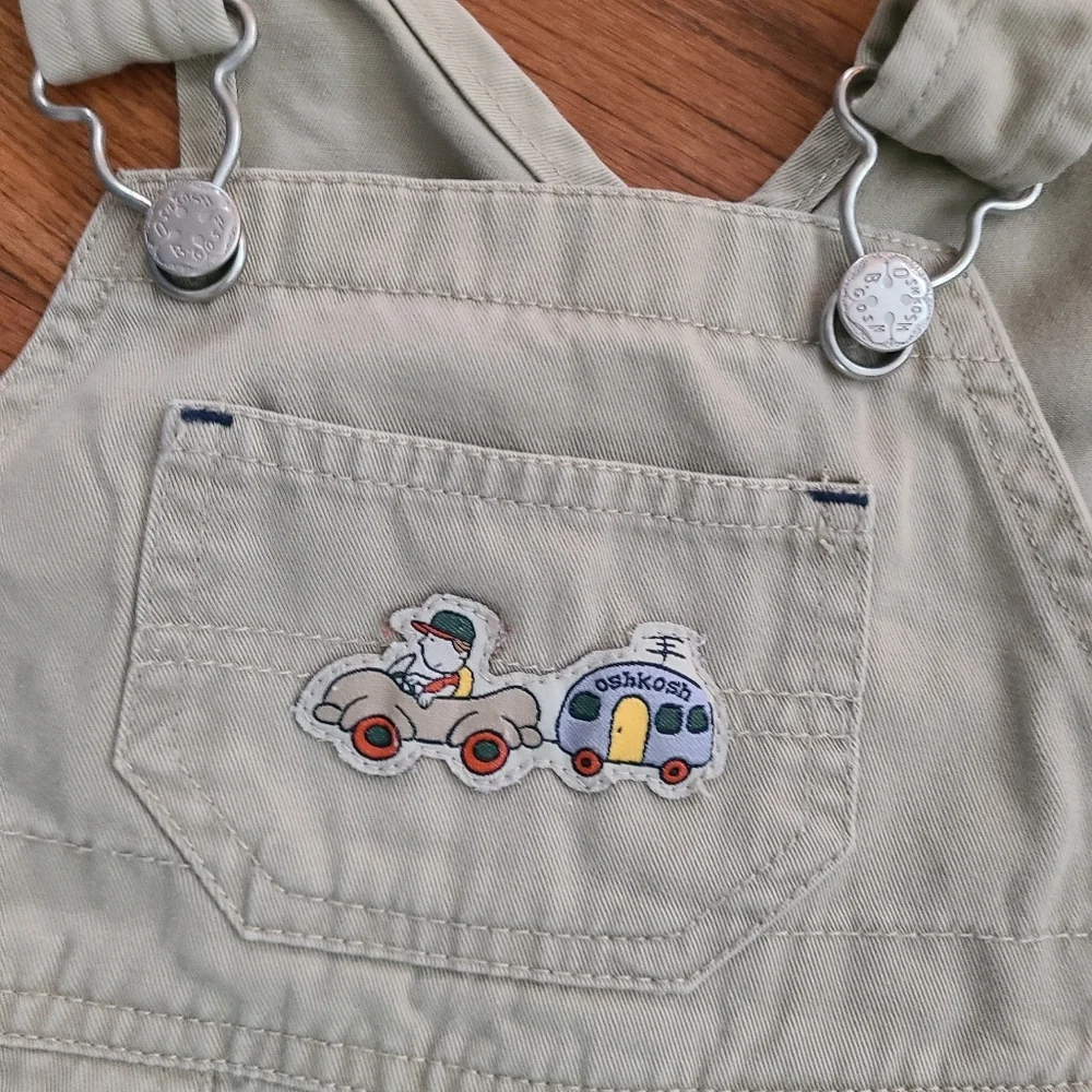 Vintage Y2K Overalls‎ baby nwot OSHKOSH TAN OVERALLS BABY 12 months
